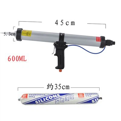 Pistolet à colle pneumatique Pistolet à colle pneumatique 600 ml Pistolet à colle pneumatique en verre Pistolet en silicone Pistolet en caoutchouc souple